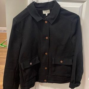 Loft Lou & Grey Black Linen Jacket. Size Medium.